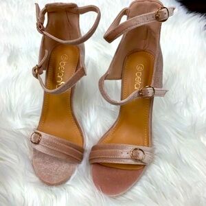 Betani Pink Velvet Heels‎